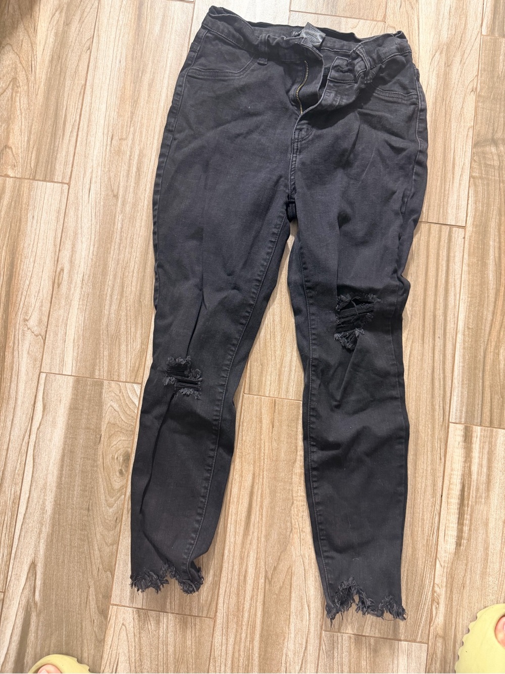 Fashion Nova Black Distressed Skinny Jeans